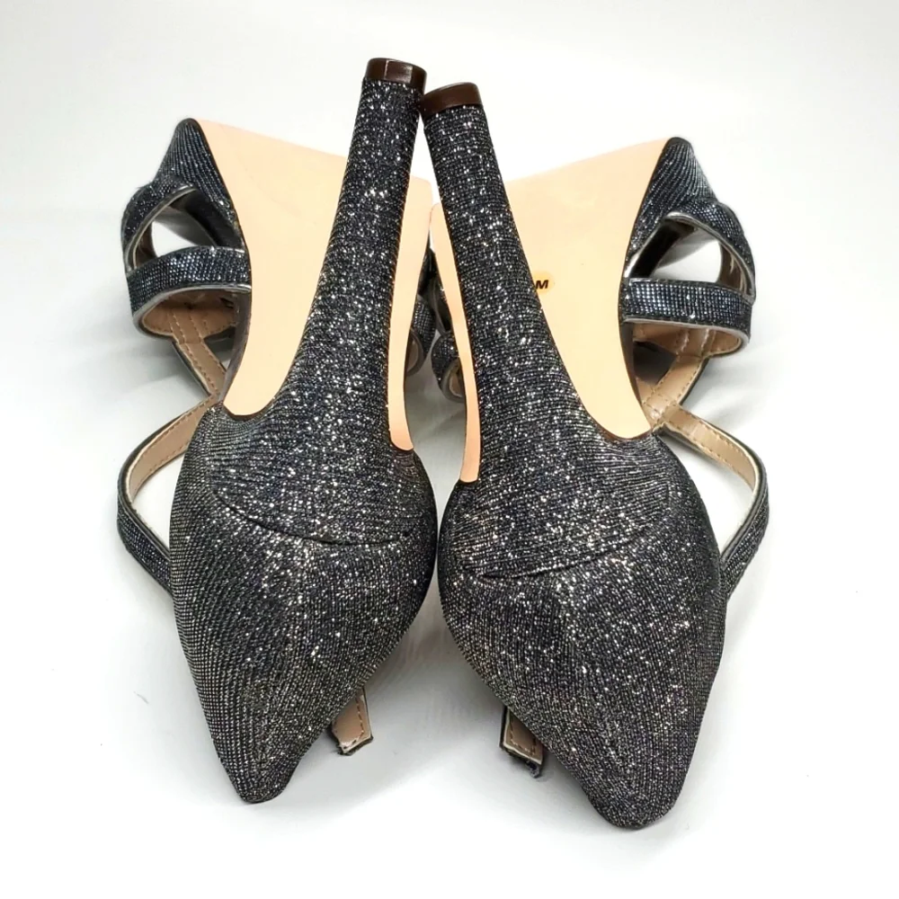 Style and Co Selinaa Silver Gray Platform Stiletto Heels 8 NWT